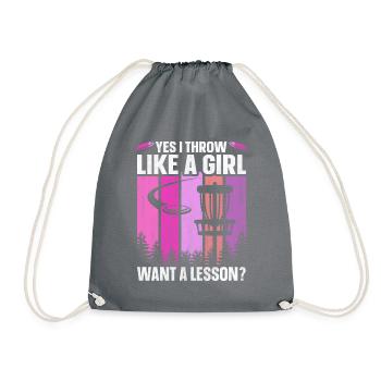 Oui je lance comme une fille veut une leçon disc golf - Sac de sport léger - gris - Devant