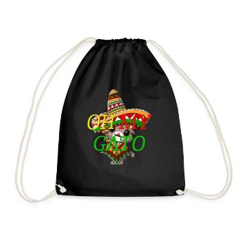 Cinco De Mayo Shirt, Oh My Gato Dancing Cat - Drawstring Bag - black - Front