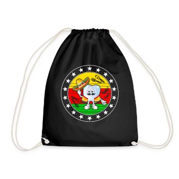 Cinco De Mayo Shirt, Floral Dental Tooth Maracas - Drawstring Bag - black - Front