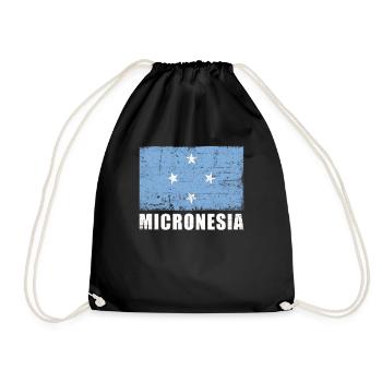 Micronesia Flag Grunge Micronesia Flag - Drawstring Bag - black - Front