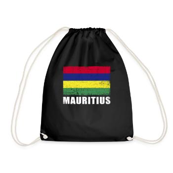 Mauritius Flag Grunge Mauritius Flag - Drawstring Bag - black - Front