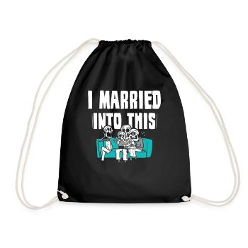 I Married Into This Family Sweet - Drawstring Bag - black - Front