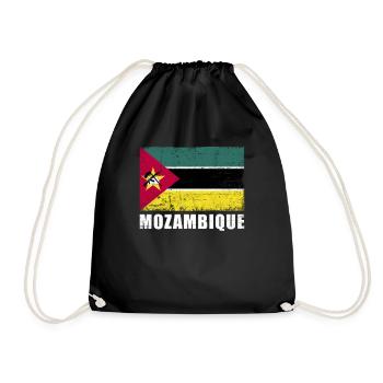 Mozambique Flag Grunge Mozambique Flag - Drawstring Bag - black - Front