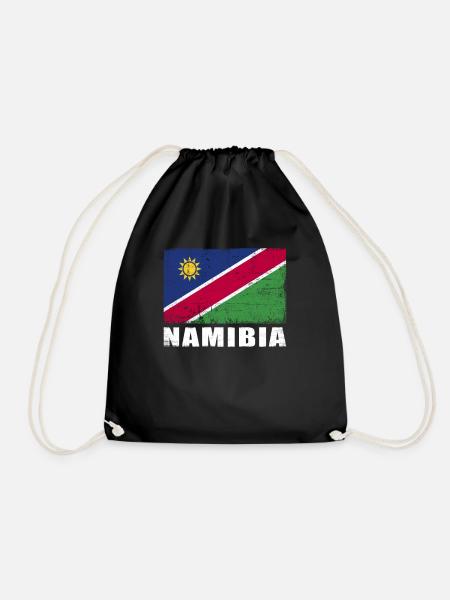 Namibia Flagge Grunge Namibia Fahne - Turnbeutel - Schwarz