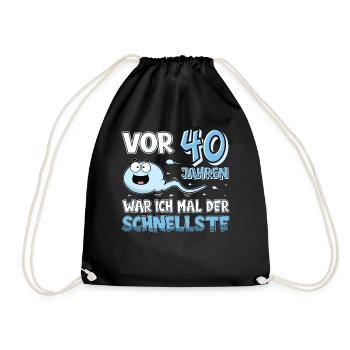 Vor 40 Jahren war ich der schnellste lustiges - Turnbeutel - Schwarz - Vorne