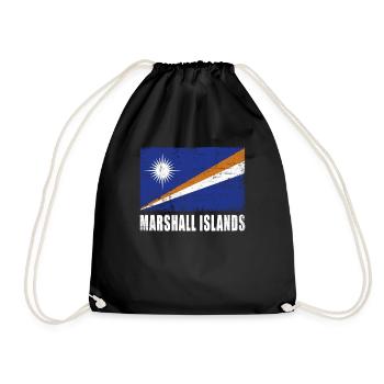 Marshall Islands Flag Grunge Marshall Islands Flag - Drawstring Bag - black - Front