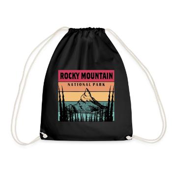 Rocky Mountain Hiking Camping Colorado Nationalpa - Drawstring Bag - black - Front