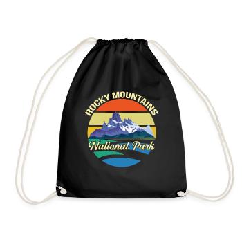 Nationalpark Souvenir Rocky Mountains Wandern Camp - Turnbeutel - Schwarz - Vorne