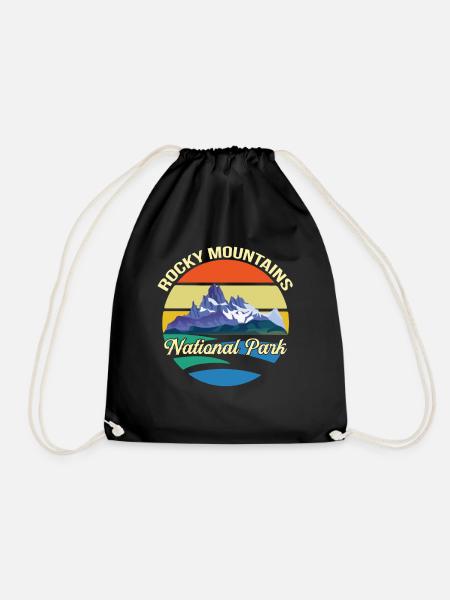 Nationalpark Souvenir Rocky Mountains Wandern Camp - Turnbeutel - Schwarz