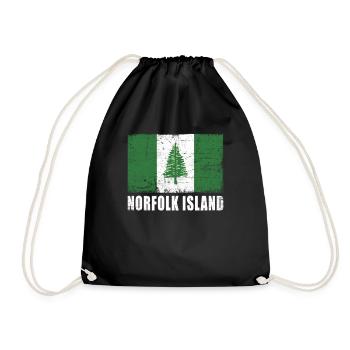 Norfolk Island Flag - Drawstring Bag - black - Front
