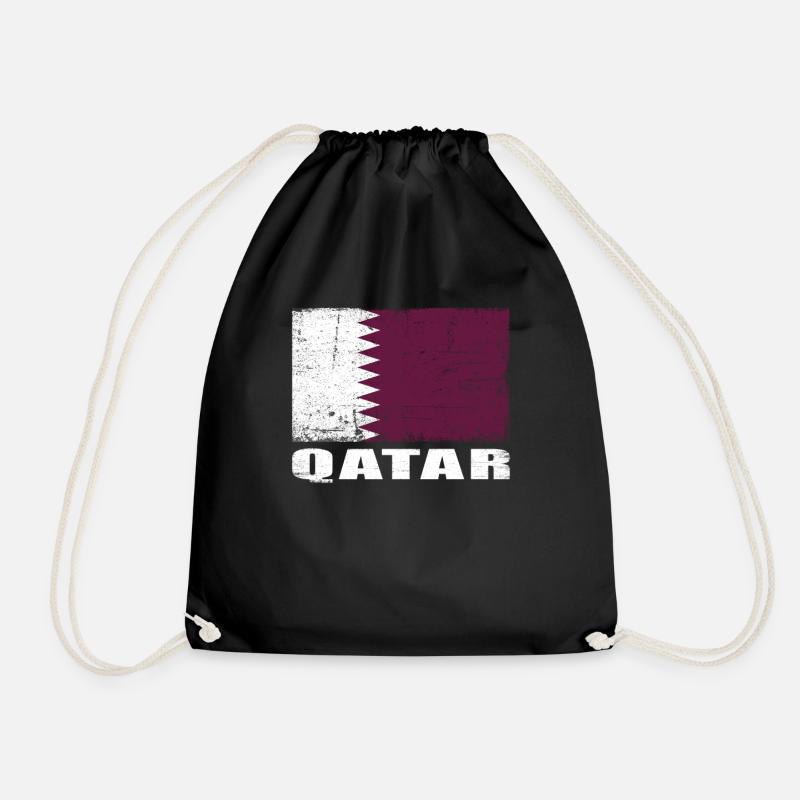 Qatar Flag Grunge Qatar Flag - Sac de sport léger - noir