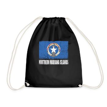 Northern Mariana Islands Flag - Drawstring Bag - black - Front