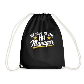Be Nice To the HR Manager HR HR - Drawstring Bag - black - Front