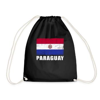 Paraguay Flagge Grunge Paraguay Fahne - Turnbeutel - Schwarz - Vorne