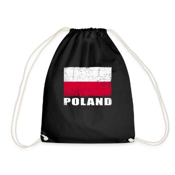 Poland Flag Grunge Poland Flag - Drawstring Bag - black - Front