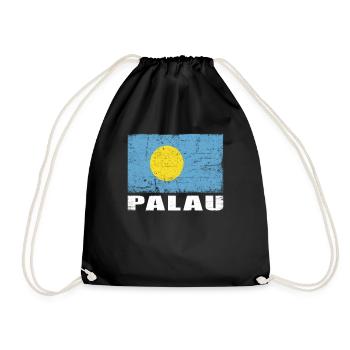 Palau Flagge Grunge Palau Fahne - Turnbeutel - Schwarz - Vorne