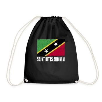 Saint Kitts And Nevi Flag - Drawstring Bag - black - Front
