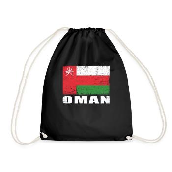 Oman Flag Grunge Oman Flag - Drawstring Bag - black - Front