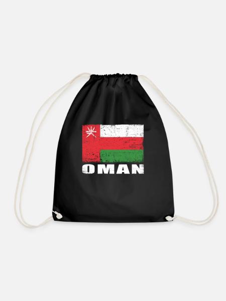 Oman Flagge Grunge Oman Fahne - Turnbeutel - Schwarz