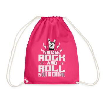 Vintage Rock And Roll Is Out Of Control - Concerts - Drawstring Bag - fuchsia - Front