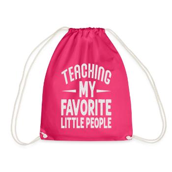 Teaching My Favorite Little People - Funny Teacher - Drawstring Bag - fuchsia - Front