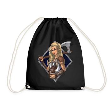 Nordic Viking Warrior - Drawstring Bag - black - Front