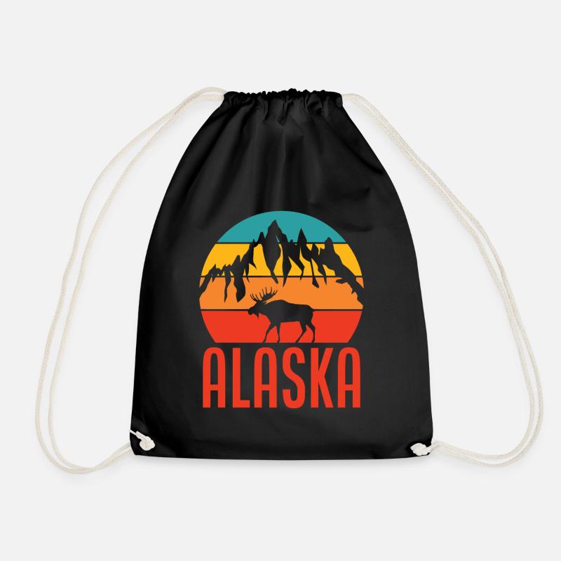 Alaska Elch Berge - Turnbeutel - Schwarz