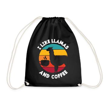 Lama Coffee - Drawstring Bag - black - Front