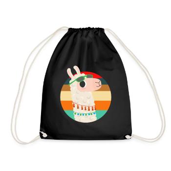 Lama Alpaca - Drawstring Bag - black - Front