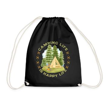 Camping, Camping-Life, Camping, Funny Saying - Drawstring Bag - black - Front
