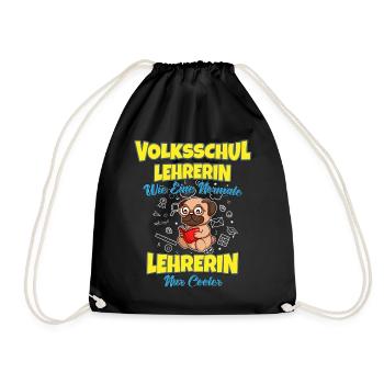 Volksschullehrerin Volksschule Lehrkraft Lehrerin - Turnbeutel - Schwarz - Vorne