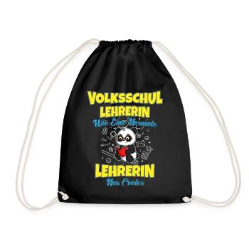 Volksschullehrerin Volksschule Lehrkraft Lehrerin - Turnbeutel - Schwarz - Vorne