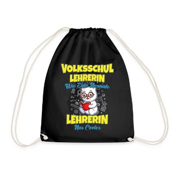 Volksschullehrerin Volksschule Lehrkraft Lehrerin - Turnbeutel - Schwarz - Vorne