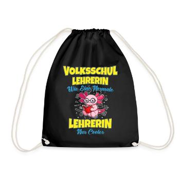 Volksschullehrerin Volksschule Lehrkraft Lehrerin - Turnbeutel - Schwarz - Vorne