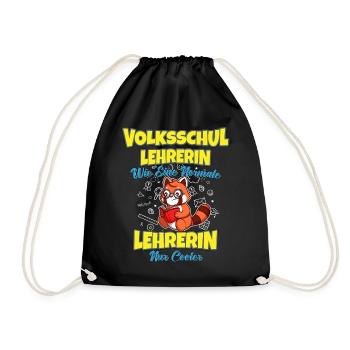 Volksschullehrerin Volksschule Lehrkraft Lehrerin - Turnbeutel - Schwarz - Vorne