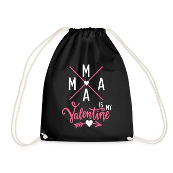 Mama-Is-My-Valentine, Mom-Is-My-Valentine - Drawstring Bag - black - Front