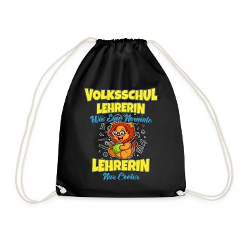 Volksschullehrerin Volksschule Lehrkraft Lehrerin - Turnbeutel - Schwarz - Vorne