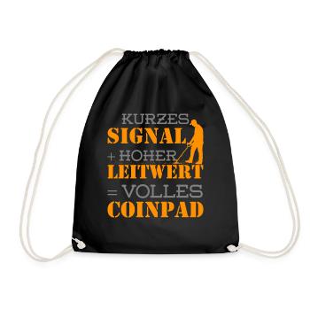 Sondengänger Sondler Metallsuchgerät Coinpad - Turnbeutel - Schwarz - Vorne