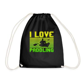 I love paddling - Drawstring Bag - black - Front