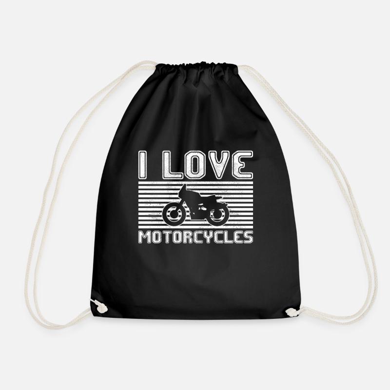 I love motorcycles - Turnbeutel - Schwarz