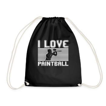 I love paintball - Turnbeutel - Schwarz - Vorne