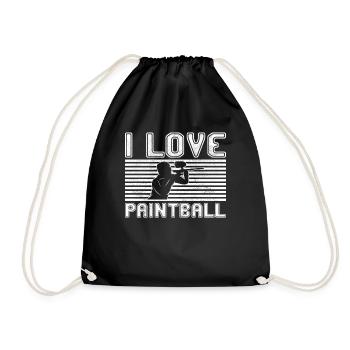 I love paintball - Turnbeutel - Schwarz - Vorne
