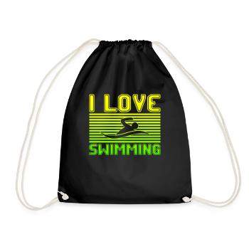J’adore la natation - Sac de sport léger - noir - Devant