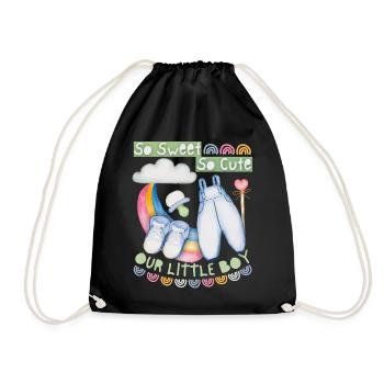 Bébé, bébé garçon, bébé garçon, dire avec arc-en-ciel - Sac de sport léger - noir - Devant
