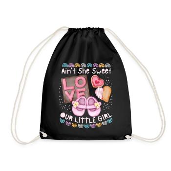 Bébé, bébé fille bébé fille disant avec arc-en-ciel - Sac de sport léger - noir - Devant