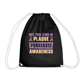Psoriasis Warrior Plaque Lavendel Orange Ribbon - Turnbeutel - Schwarz - Vorne