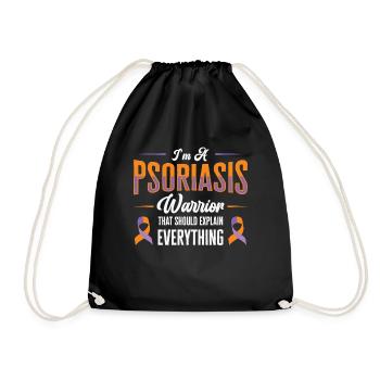 Psoriasis Guerrier Lavande Orange Ruban Sensibilisation - Sac de sport léger - noir - Devant