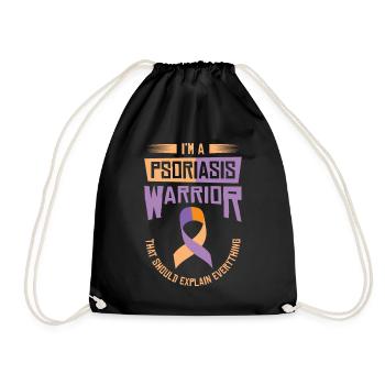 Psoriasis Guerrier Lavande Orange Ruban Sensibilisation - Sac de sport léger - noir - Devant