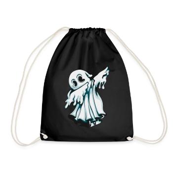 Geist spukt herum und macht Dab Halloween Kostüm - Turnbeutel - Schwarz - Vorne