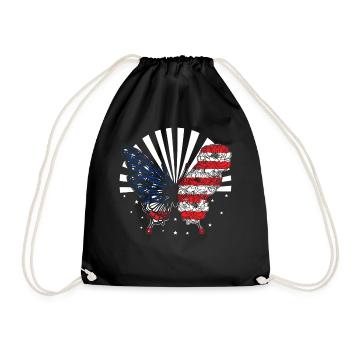 Independence Day Shirt, Freedom America Flagge Cool - Turnbeutel - Schwarz - Vorne